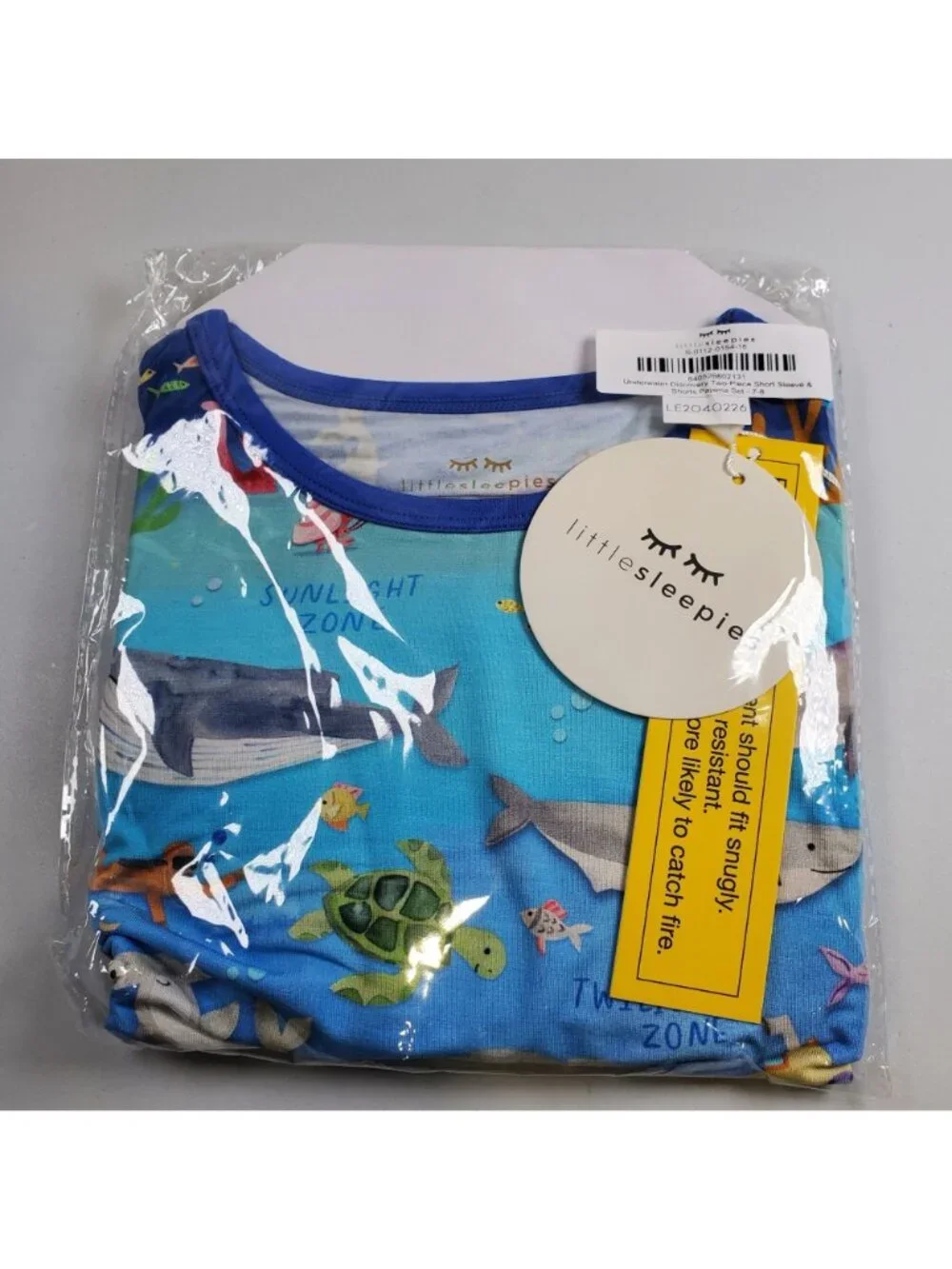 Little Sleepies Underwater Discovery Two Piece Pajama Set Kids Size 7 - 8 Y NWT